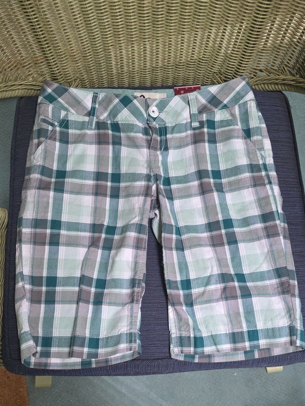 SO Green Plaid Cotton Shorts